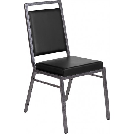 Red carpet3 Stacking Banquet Chair in Vinyl with Silvervein Frame
