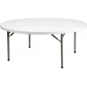 60" Table pliante ronde en résine blanche