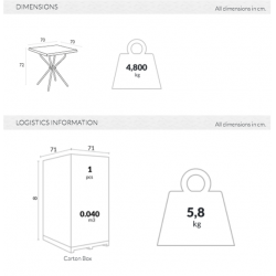 Mistral - Table de terrasse en resine 28x28